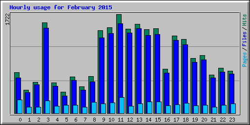 Hourly usage for February 2015